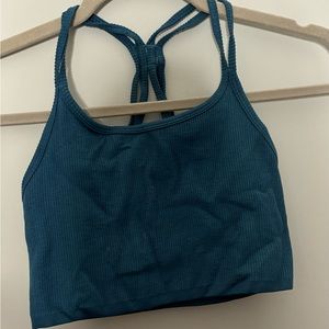 Deep teal cropped athletic tank top